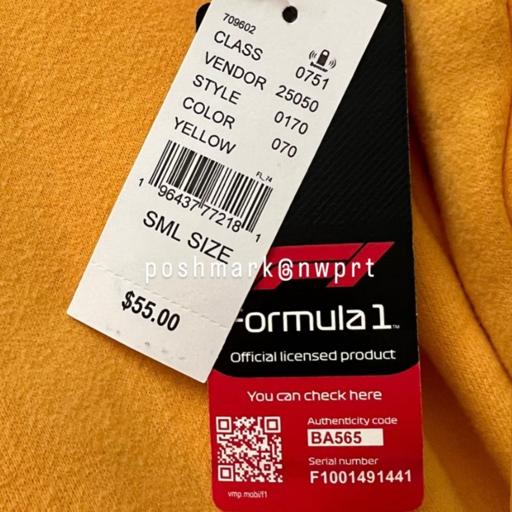 NWT ✨ PACSUN F1 Las Vegas Grand Prix 2023 Hoodie Sweatshirt Yellow Black S Small - Picture 10 of 10